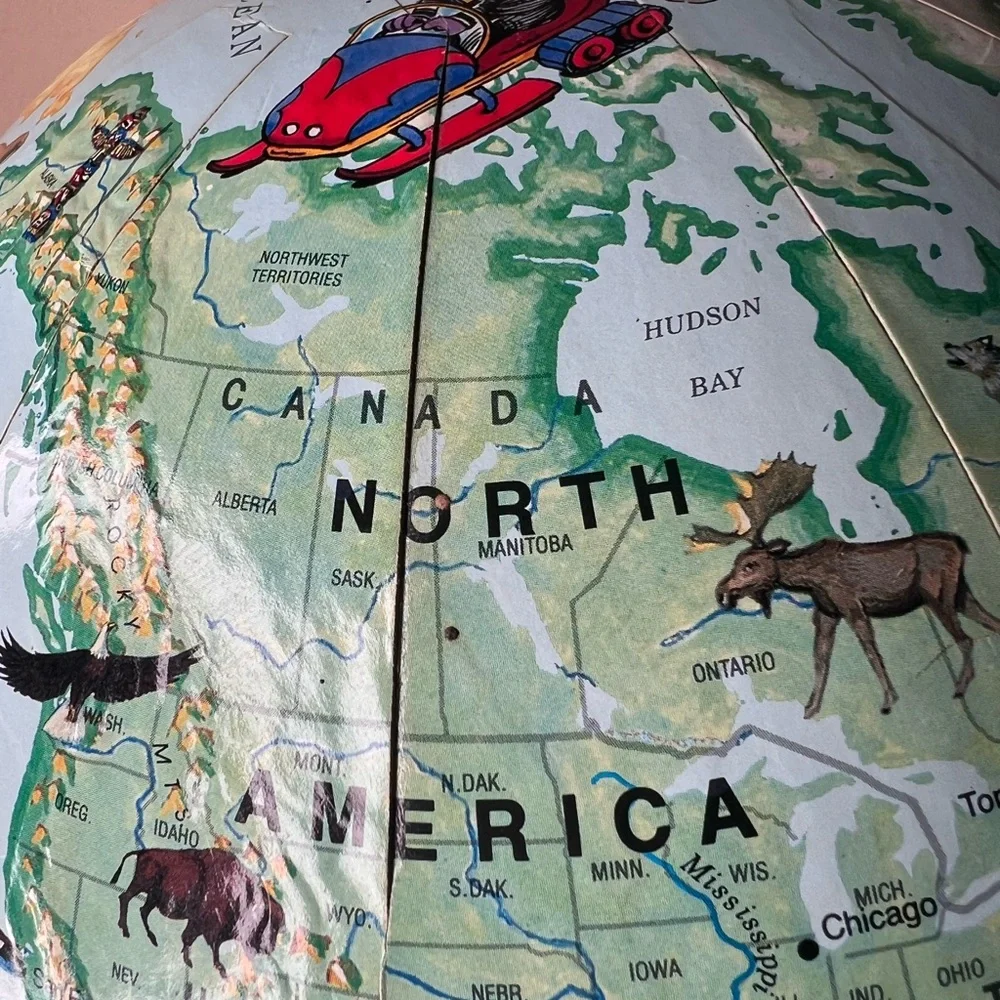 Vintage 1985 Sesame Street World Globe Rand McNally Muppets Educational Globe US